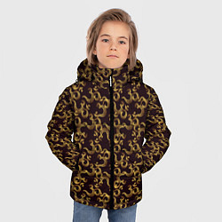 Куртка зимняя для мальчика Ом Аум - Сакральный Символ, цвет: 3D-черный — фото 2