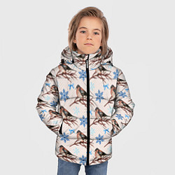 Куртка зимняя для мальчика Снегири зима, цвет: 3D-красный — фото 2