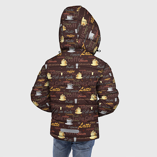 Зимняя куртка для мальчика Разные Кофейные Напитки / 3D-Светло-серый – фото 4