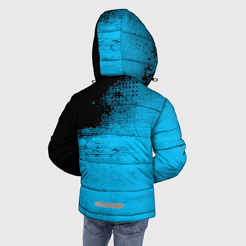 Зимняя куртка для мальчика Manchester City голубая форма / 3D-Красный – фото 4