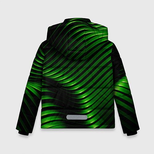 Зимняя куртка для мальчика Волны изумрудного металла / 3D-Черный – фото 2