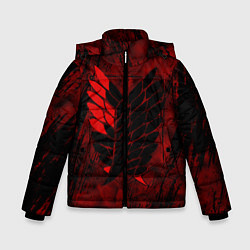 Куртка зимняя для мальчика Атака Титанов Неоновый 2022, цвет: 3D-светло-серый