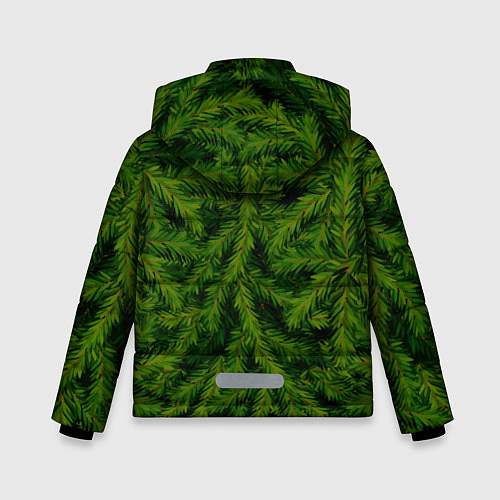Зимняя куртка для мальчика Текстура Ели Елка Паттерн / 3D-Черный – фото 2