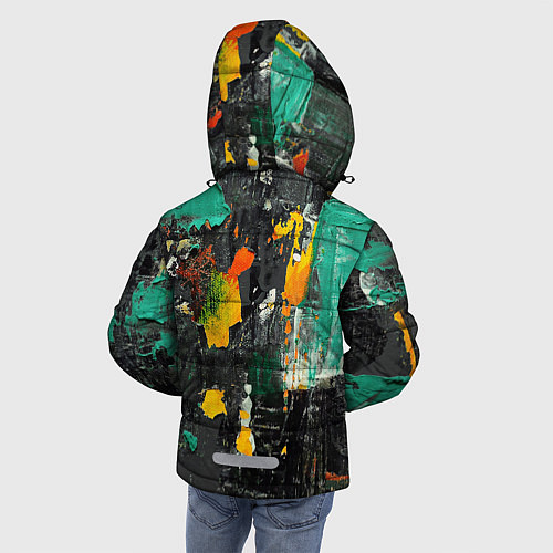 Зимняя куртка для мальчика Пятна краски / 3D-Красный – фото 4