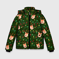 Куртка зимняя для мальчика НОВОГОДНИЙ ОЛЕНЬ GREEN, цвет: 3D-красный