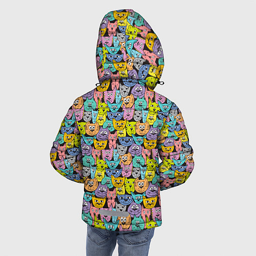 Зимняя куртка для мальчика Весёлые Котики / 3D-Красный – фото 4