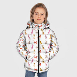 Куртка зимняя для мальчика Забавные тигрята на белом фоне, цвет: 3D-черный — фото 2