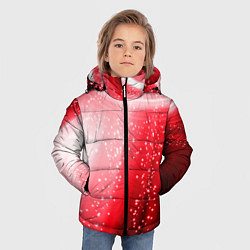 Куртка зимняя для мальчика Красная космическая спираль, цвет: 3D-черный — фото 2