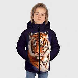 Куртка зимняя для мальчика Грозный Тигр Символ 2022 Года Tiger Beast, цвет: 3D-черный — фото 2