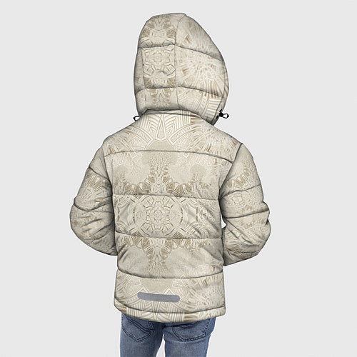 Зимняя куртка для мальчика Бежевый узор - Хуф и Ся / 3D-Светло-серый – фото 4