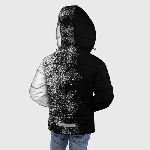 Зимняя куртка для мальчика Чёрно-Белый Логотип Атака Титанов / 3D-Красный – фото 4