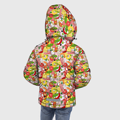 Зимняя куртка для мальчика Ингредиенты Пиццы / 3D-Красный – фото 4