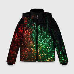 Куртка зимняя для мальчика Неоновые светящиеся палочки, цвет: 3D-черный