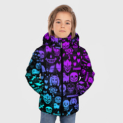 Куртка зимняя для мальчика UNDERTALE NEON PATTERN УЗОР, цвет: 3D-светло-серый — фото 2