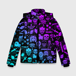 Куртка зимняя для мальчика UNDERTALE NEON PATTERN УЗОР, цвет: 3D-черный