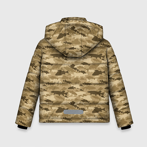 Зимняя куртка для мальчика Рыбы камуфляж / 3D-Черный – фото 2