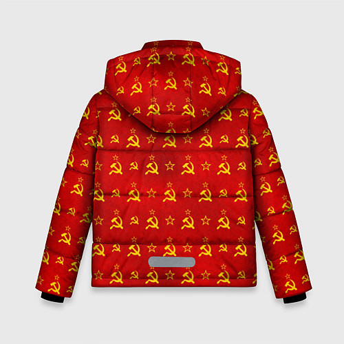 Зимняя куртка для мальчика Серп и Молот - СССР / 3D-Черный – фото 2