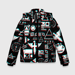 Куртка зимняя для мальчика 30 Seconds to Mars - Glitch, цвет: 3D-светло-серый