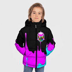 Куртка зимняя для мальчика 6IX9INE Подтеки Красок, цвет: 3D-красный — фото 2