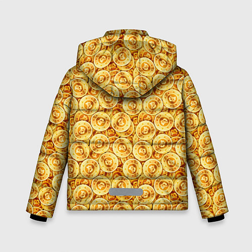 Зимняя куртка для мальчика Золотые Биткоины / 3D-Черный – фото 2