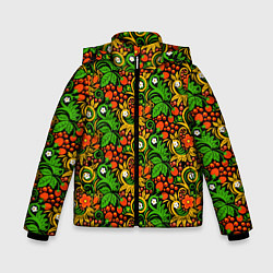 Куртка зимняя для мальчика Русское Народное Искусство хохлома, цвет: 3D-красный