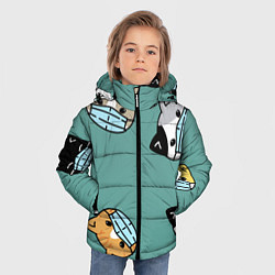 Куртка зимняя для мальчика Котейки в масках, цвет: 3D-светло-серый — фото 2