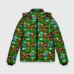 Куртка зимняя для мальчика Minecraft heros pattern, цвет: 3D-светло-серый