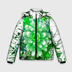 Куртка зимняя для мальчика Яркая пышная летняя зелень, цвет: 3D-светло-серый