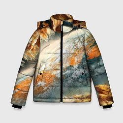 Куртка зимняя для мальчика Песчаный Космос, цвет: 3D-черный