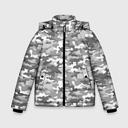 Куртка зимняя для мальчика Серый Военный Камуфляж, цвет: 3D-черный