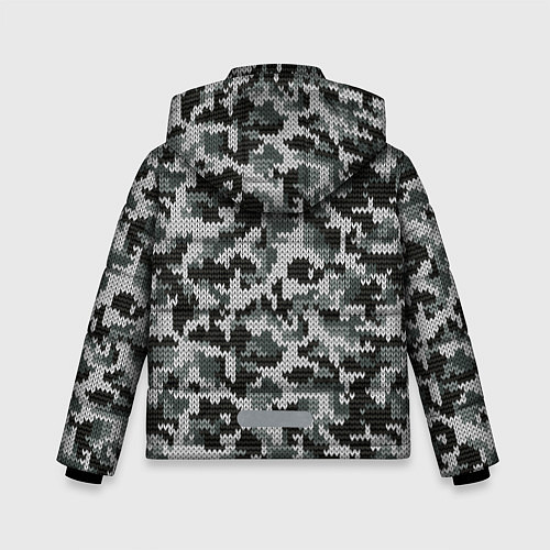 Зимняя куртка для мальчика Серый Вязаный Камуфляж / 3D-Черный – фото 2