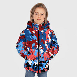 Куртка зимняя для мальчика Красно-синий камуфляж, цвет: 3D-черный — фото 2