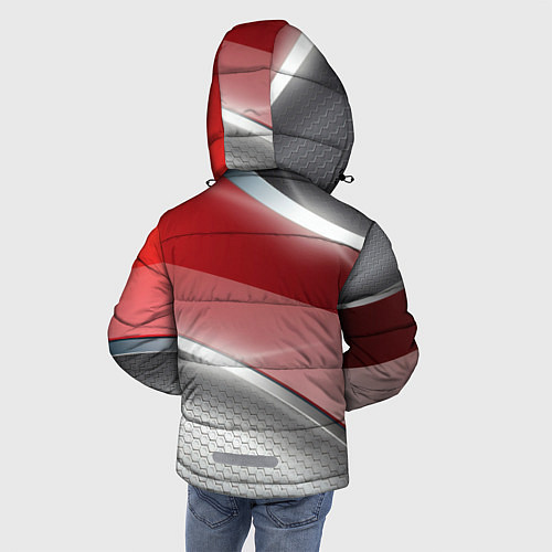Зимняя куртка для мальчика Honda Текстура / 3D-Светло-серый – фото 4
