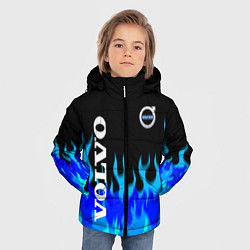 Куртка зимняя для мальчика Volvo размытый огонь, цвет: 3D-светло-серый — фото 2