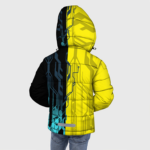 Зимняя куртка для мальчика CYBERPUNK 2077 Логотип / 3D-Красный – фото 4