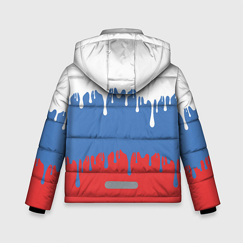 Зимняя куртка для мальчика Флаг России потёки / 3D-Красный – фото 2