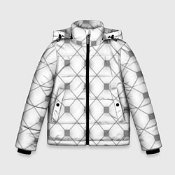 Куртка зимняя для мальчика Геометрия квадрат, цвет: 3D-светло-серый