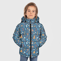 Куртка зимняя для мальчика Йога, Гимнастика, Медитация, цвет: 3D-светло-серый — фото 2