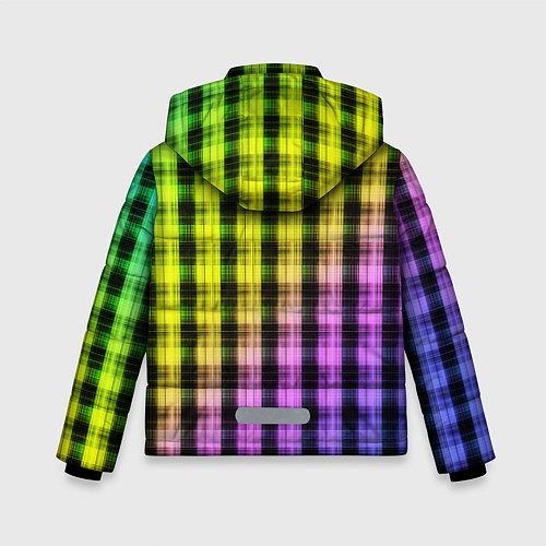 Зимняя куртка для мальчика Градиентный клетчатый узор / 3D-Черный – фото 2