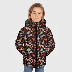 Куртка зимняя для мальчика Лесная лисичка паттерн, цвет: 3D-черный — фото 2