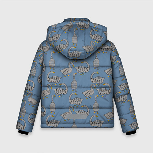 Зимняя куртка для мальчика Графические гуси паттерн / 3D-Черный – фото 2