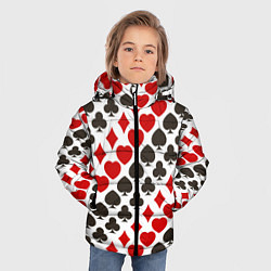 Куртка зимняя для мальчика Карточные Масти Card Suits, цвет: 3D-светло-серый — фото 2