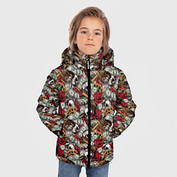 Куртка зимняя для мальчика Черепа, Деньги, Оружие, цвет: 3D-светло-серый — фото 2