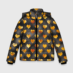 Куртка зимняя для мальчика Сердечки Gold and Black, цвет: 3D-черный