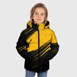 Куртка зимняя для мальчика Black and yellow grunge, цвет: 3D-светло-серый — фото 2