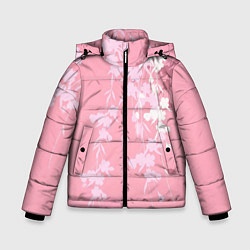 Куртка зимняя для мальчика Цветущая ива, цвет: 3D-черный