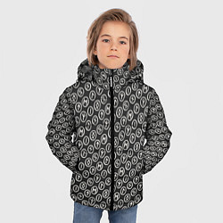 Куртка зимняя для мальчика Рунический алфавит паттерн, цвет: 3D-красный — фото 2