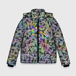 Куртка зимняя для мальчика Психоделические мухи, цвет: 3D-светло-серый