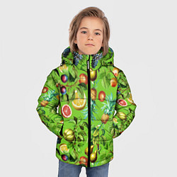 Куртка зимняя для мальчика Сочные фрукты паттерн, цвет: 3D-красный — фото 2