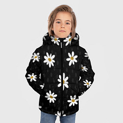 Куртка зимняя для мальчика Daisies Ромашки, цвет: 3D-черный — фото 2